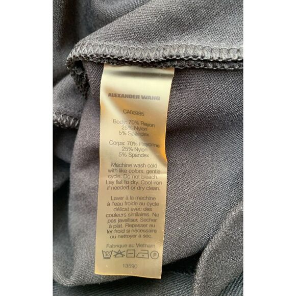 Alexander Wang Dress Black Sleeveless Bodycon Stretch Exposed Zipper XS - Picture 3 of 7